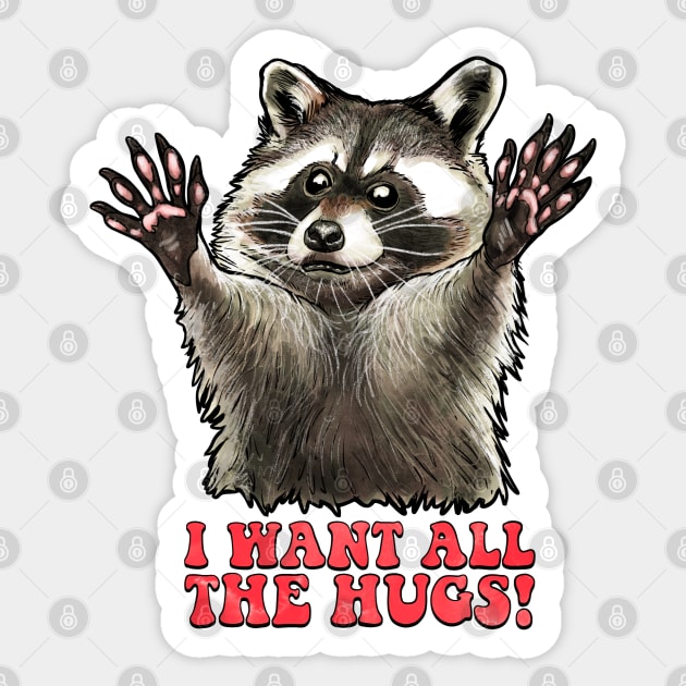 Racoon Hug Sticker by Tabryant